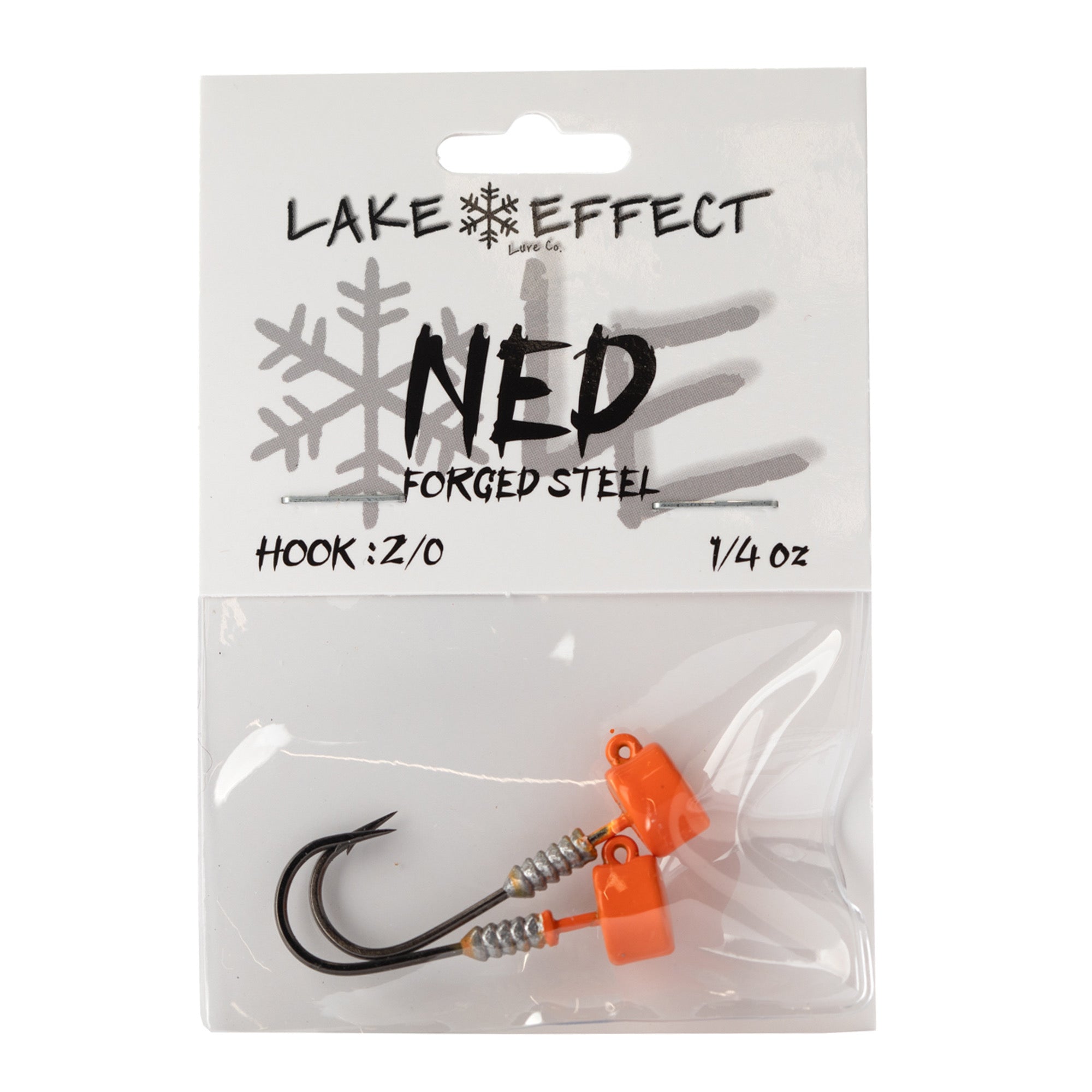 1/4 oz ORANGE NED - Forged Steel RBM Jigs / Lake Effect Lure Co. 1/4 oz ORANGE NED - Forged Steel RBM Jigs / Lake Effect Lure Co.