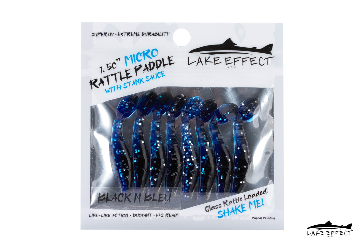 1.5" Micro Rattle Paddle - Black N Bleu