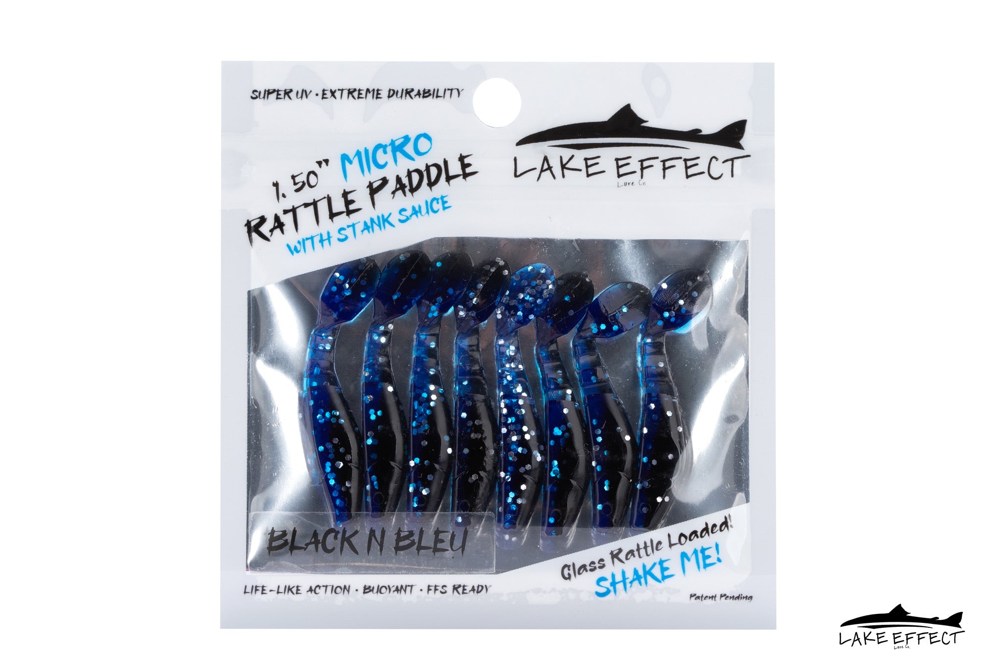1.5" Micro Rattle Paddle - Black N Bleu
