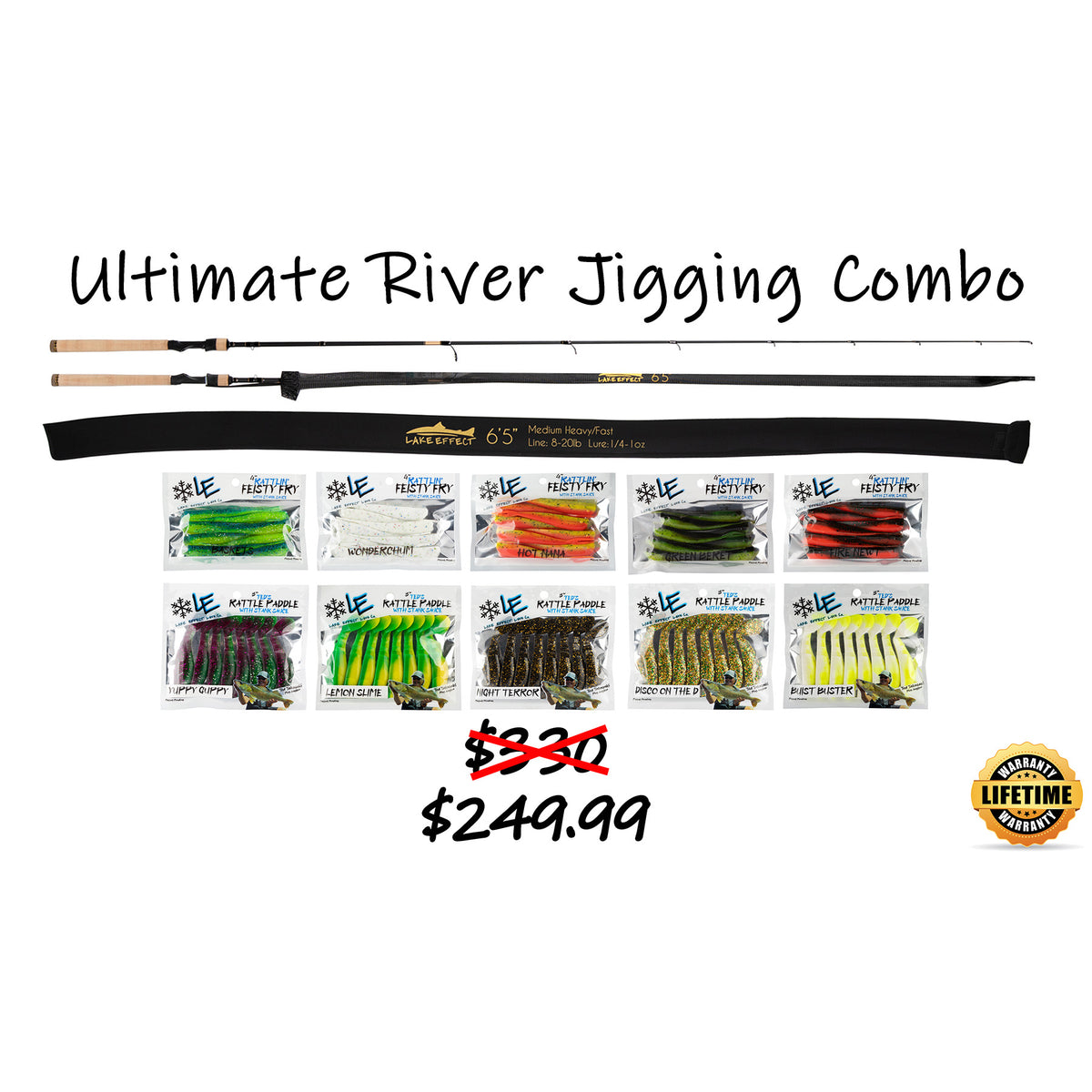 Ultimate River Jigging Combo (10 FREE BAGS OF RATTLIN' PLASTICS)