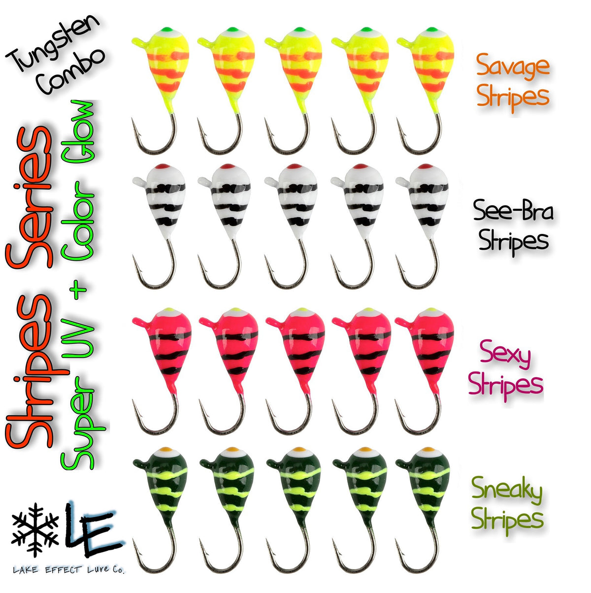 Stripes Series - UV/Glow Tungsten Combo