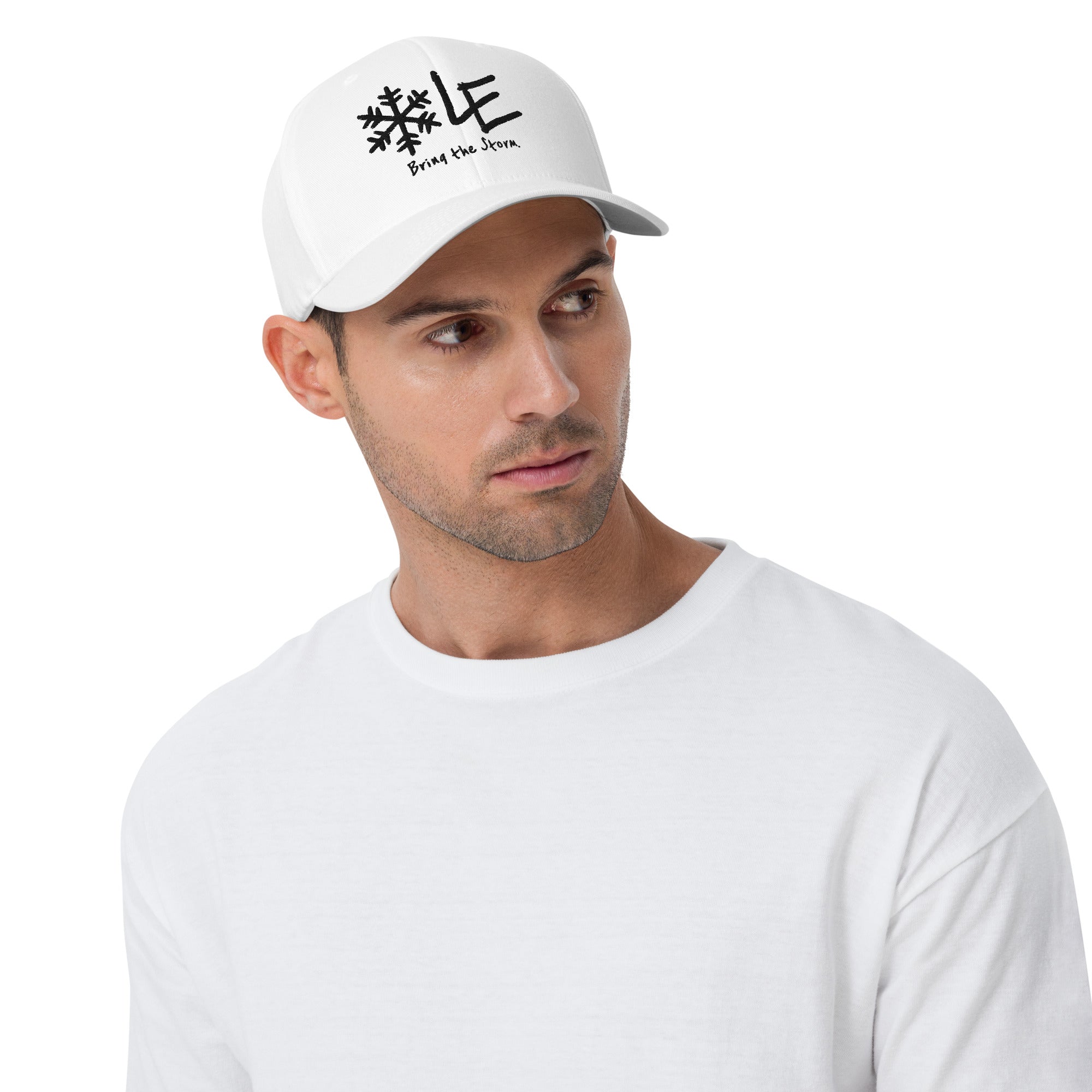 LE White Fitted Cap