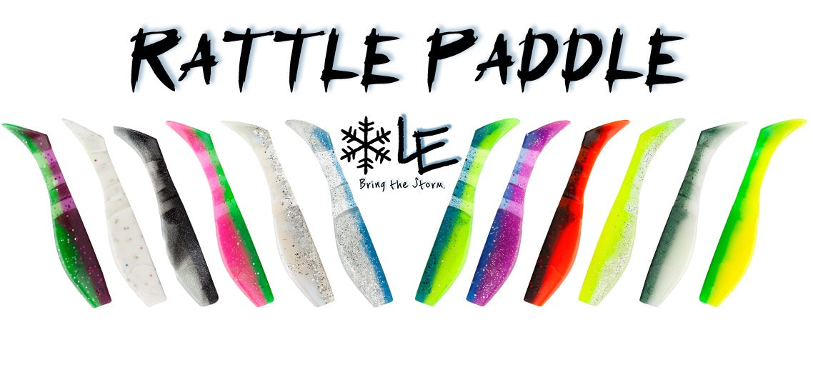 Sort Rattle Paddle Rattle Paddle - Fire Newt – RBM Jigs / Lake Effect Lure Co.