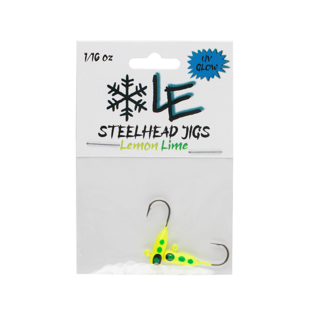 UV/Glow Lemon Lime - Steelhead Jig 2 Pack! – RBM Jigs / Lake Effect Lure Co.